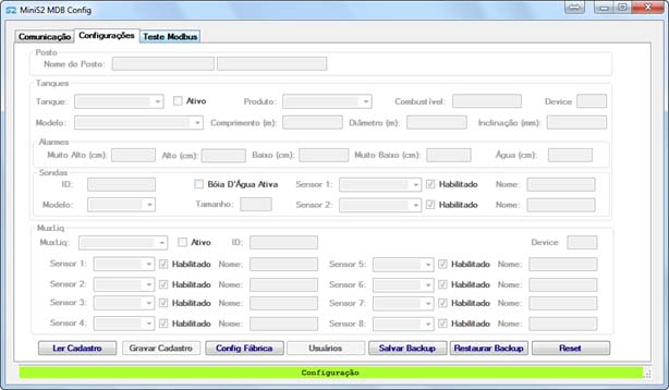 Medidor de Tanques em Operação Modbus